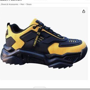 Men's DaveShoes Mamba Kobe 24 Chunky Sneakers, Black Yellow, Size 7 (EU 40)